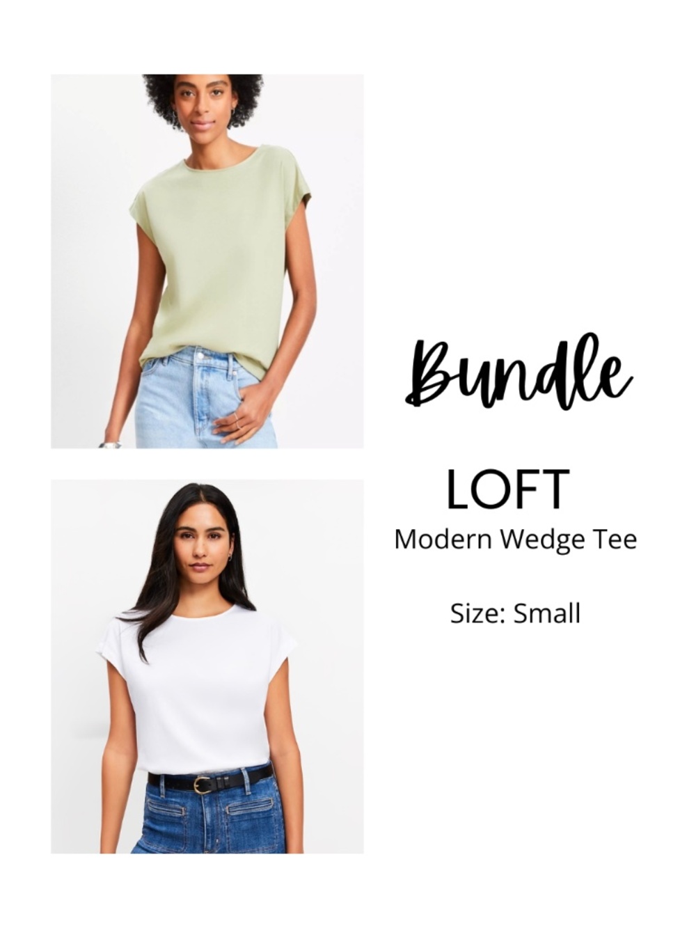 LOFT Modern Wedge Tee BUNDLE Size Small